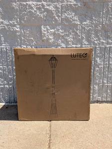 NEW LUTEC LED SOLAR POST LANTERN BLACK