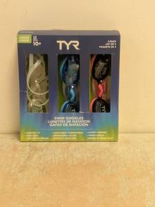 NEW TYR JUNIOR SWIM GOGGLES 3PK