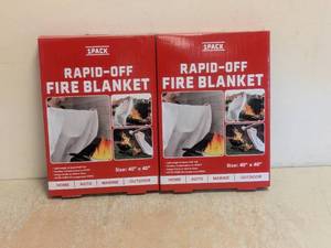 (2) RAPID OFF FIRE BLANKET