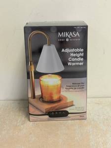 NEW MIKASA ADJUSTABLE HEIGHT CANDLE WARMER WHITE
