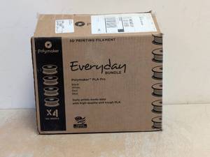 NEW EVERYDAY BUNDLE 3D PRINTING FILAMENT (4) 1KG SPOOLS