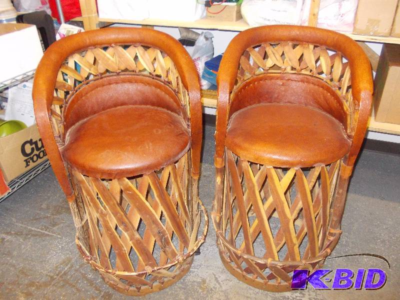 Pair Of Rustic Bar Stools