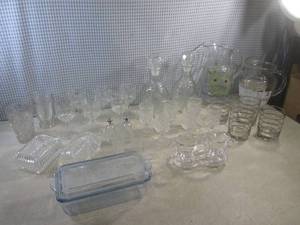 (F-3) Assortment of Glass Pitchers,...