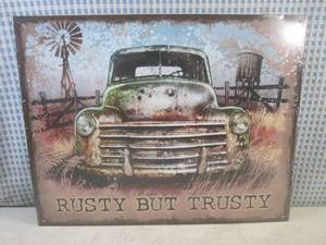 (G-1) Rusty But Trusty Tin Sign 16...