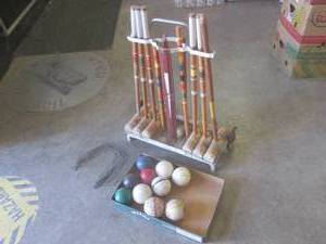 (EW2) Vintage Wooden Croquet Set on...