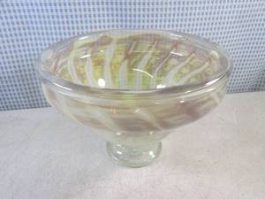 (FS) Hand-Blown Glass Footed Bowl 1...