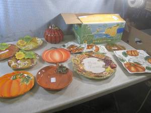 (A-3) Assorted Fall Ceramic Plates ...