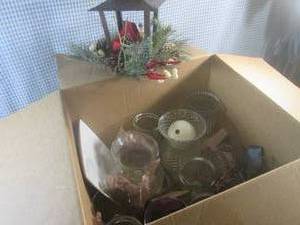 (F-2) Box of Glass Vases and A Chri...