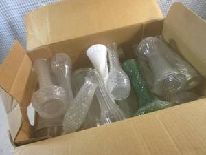 (F-3) Box of Glass Vases...