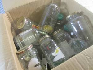 (A-3) Box of Glass Jars...