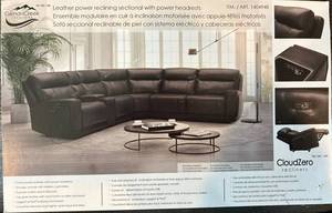 Gilman Creek Leather Power Reclining Sectional With Power Headrests