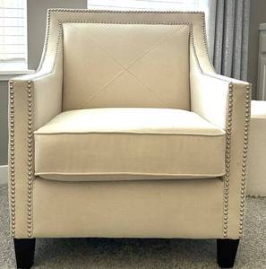Jofran Luca-ch-ivory Ivory Accent Chair with Nailhead Trim #1