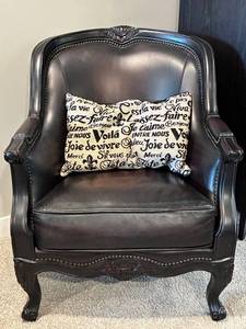 Palatial Furniture Black Armchair With Pillow
