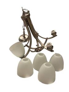 5-light Chandelier With Frosted Glass Shades