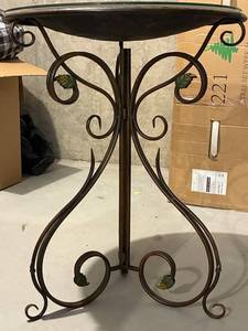 Wrought Iron Table With 2 Plexiglass Tops