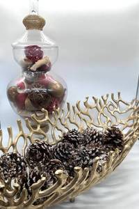 Coral Bowl & Glass Vase Centerpiece (Lot of 2)