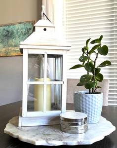 Marble Lazy Susan, Lantern, Faux Candle, Live Money Plant & Coasters Mixed Lot