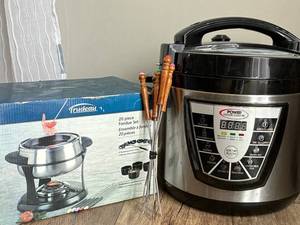 Trudeau Fondue Set & Power Pressure Cooker Xl Mixed Lot New Unused