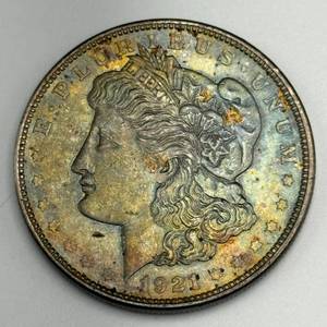 Nice Natural Toning! 1921 D Morgan Silver Dollar