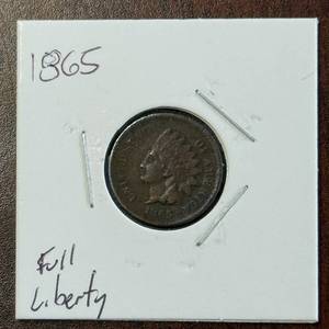 Civil War Era 1865 Indian Head Cent - Full Liberty