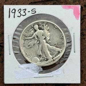 1933 S Walking Liberty Silver Half Dollar