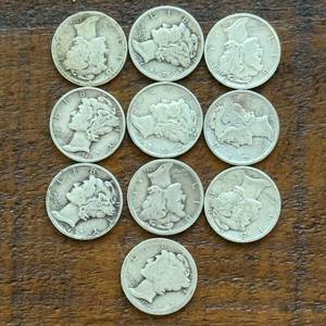 (10) Group of Ten Mercury Silver Dimes
