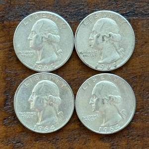 (4) Group of Four Washington 90% Silver Quarters Pre-1965