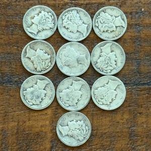 (10) Group of Ten Mercury Silver Dimes