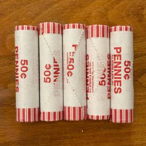 (5) Rolls of Random Pennies in Bank Rolls