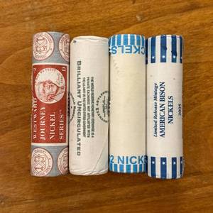 (4) Rolls of Uncirculated Jefferson Nickels Westward Journey and More
