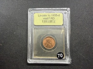 Better Date 1935-D Lincoln Cent USCG MS67 RD - Greysheet Wholesale Value for an MS66 RB is $55