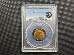 1940-S Lincoln Cent PCGS MS66 RD -  PCGS Price Guide Value for an MS66 RD is $38