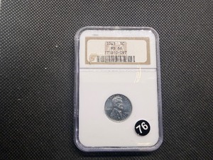 1943 Steel Lincoln Cent NGC MS66 - NGC Price Guide Value for an MS66 is $60