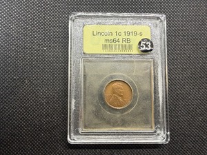 1919-S Lincoln Cent USCG MS64 RB - Greysheet Wholesale Value for an MS65 BN is $90