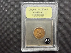 1920-D Lincoln Cent USCG MS64 RD - Greysheet Wholesale Value for an MS64 RB is $210