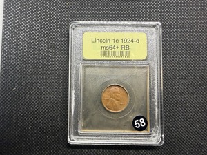 Better Date 1924-D Lincoln Cent USCG MS64 RD - Greysheet Wholesale Value for an MS64 BN is $750
