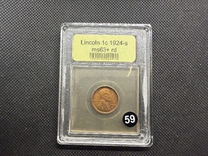 Better Date 1924-S Lincoln Cent USCG MS63 RD - Greysheet Wholesale Value for an MS63 RB is $450