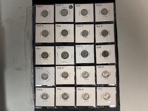 Twenty High Grade XF-AU  Mercury Dimes 1924-D -- 1931 -  Greysheet Wholesale Value for these coins at VF20 totals $345.01