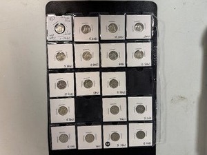 Eighteen High Grade XF-AU  Mercury Dimes 1940-D -- 1945-S Micro S -  Greysheet Wholesale Value for these coins at VF20 totals $112.29