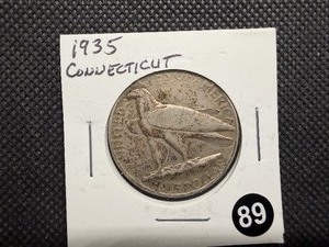 1935 Connecticut Commemorative Silver Half Dollar - Greysheet Wholesale Price for an XF40 is $174