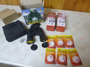 Binoculars, Bug Shields and Elk Calls