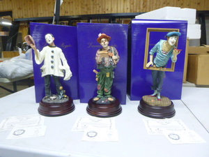 3 Duncan Royal Musical Clown Statues