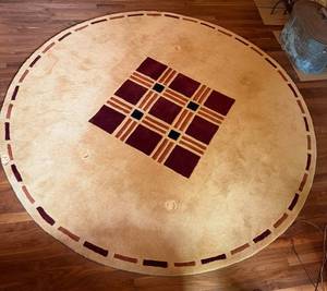 Round Wool & Cotton Area Rug 93