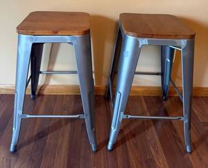 Pair of Industrial Bar Stools