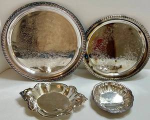 Silver Plated Platters & Trays Mixed Lot (4)