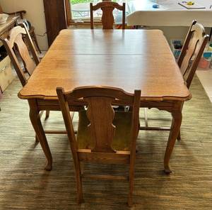 Wood Dining Table With 4 Chairs