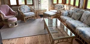Rattan Wicker Patio Furniture Set including Rug
