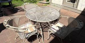 Metal Patio Dining Set With Chairs & Side Table