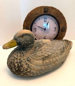 First American Time Co Wall Clock & Duck Decoy