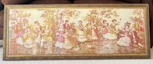 Large Vintage Framed Textile Wall Art